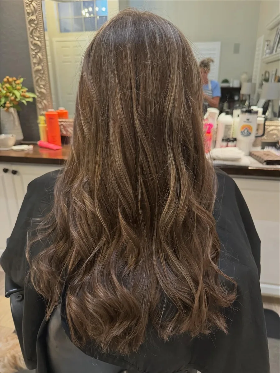 Rich brunette color with shine and soft waves — Hair by Shae, Anthem AZ