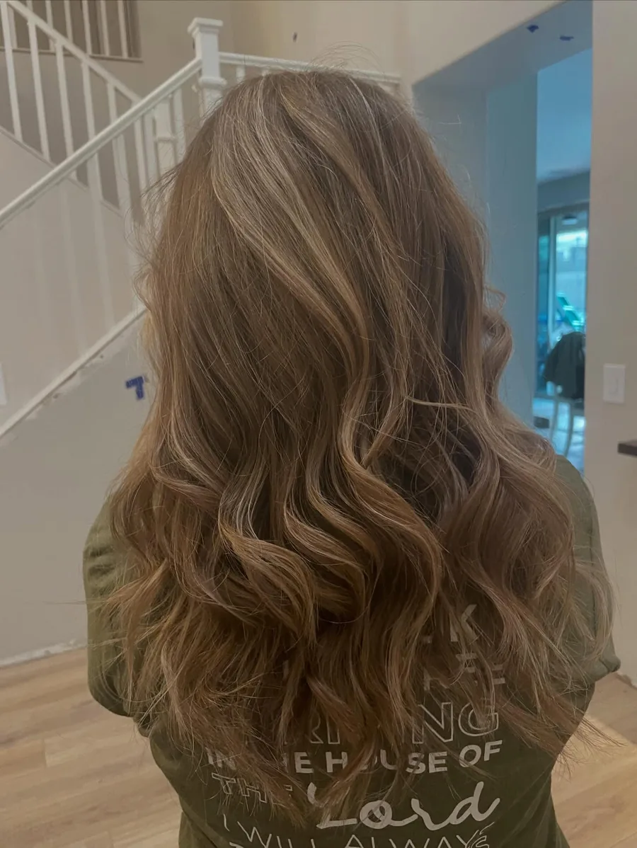 Warm bronde highlights and waves — Hair by Shae, Anthem AZ